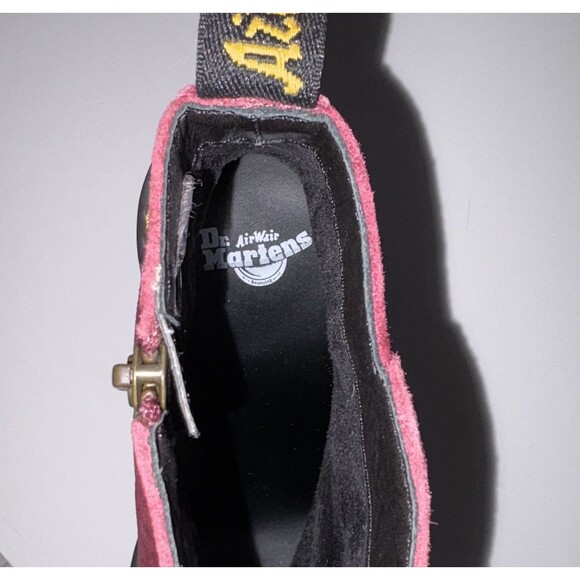 Doc Martens Size 7 Magdalena Suede Leather Ankle Boots 4" Heels Burgundy Wine - Picture 4 of 12